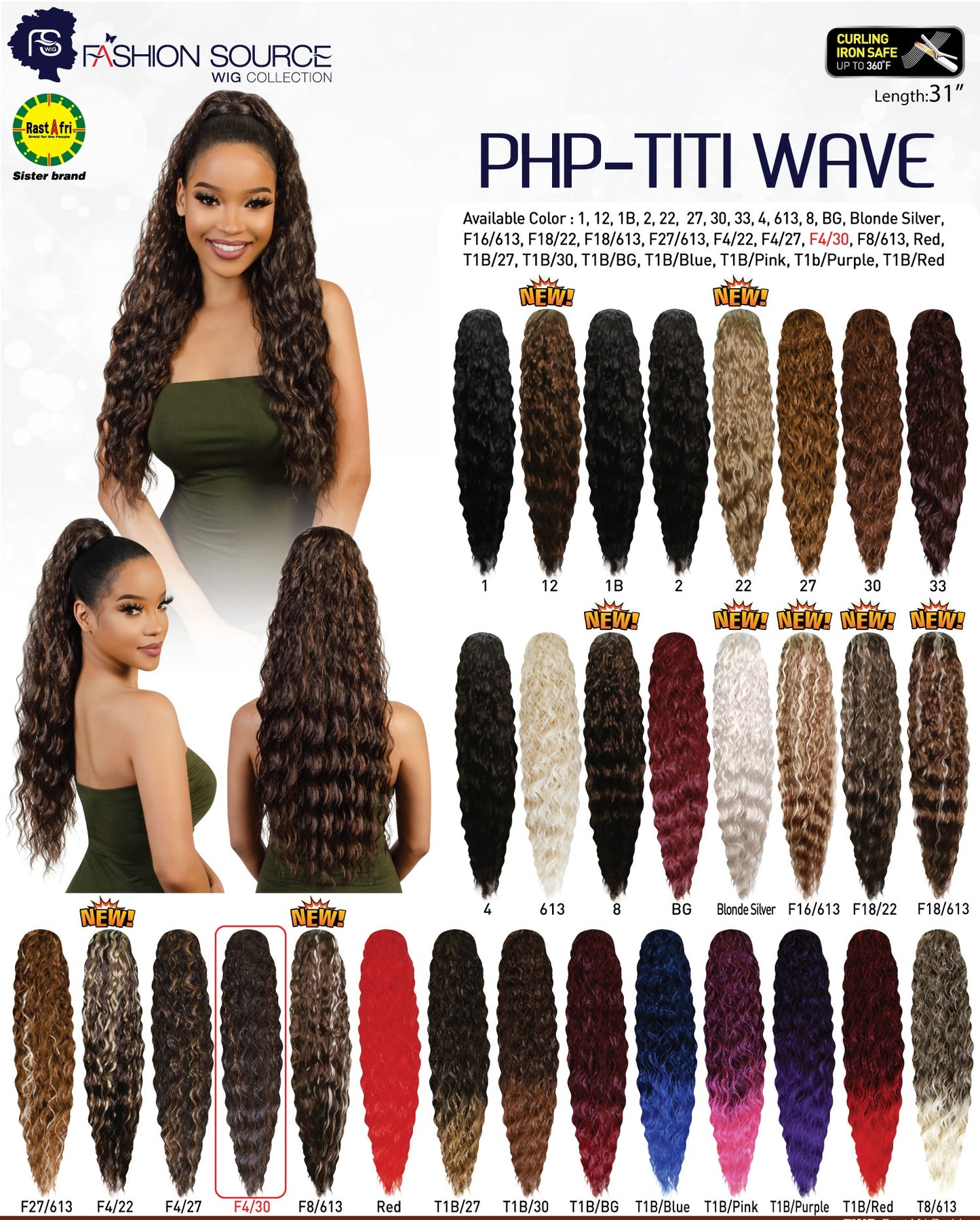 Fashion Source Drawsting Ponytail PHP-TITI WAVE
