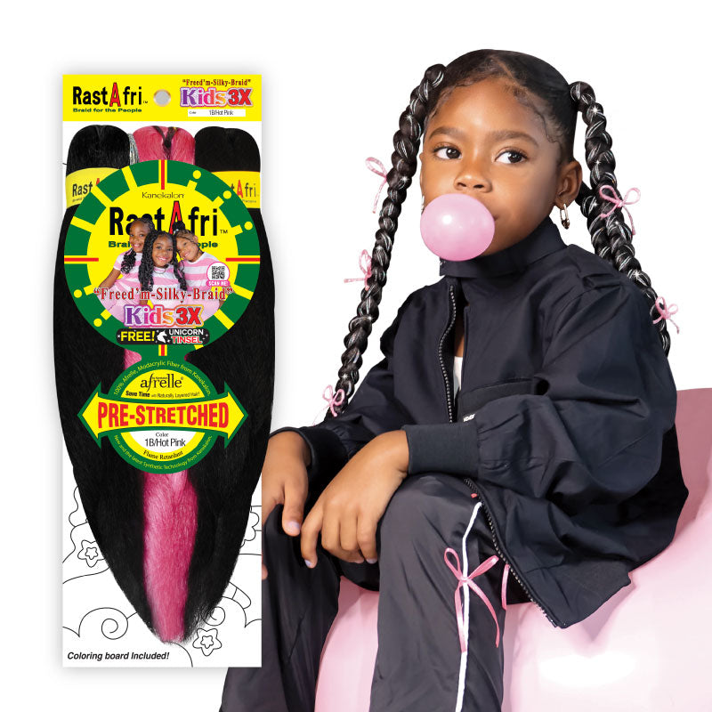 RastAfri Freed'm Silky Braid Pre-Stretched - 3X KIDS