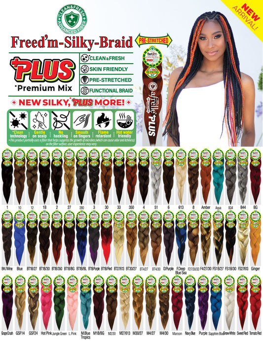 RastAfri Freed'm Silky Braid Pre-Stretched - 52" PLUS