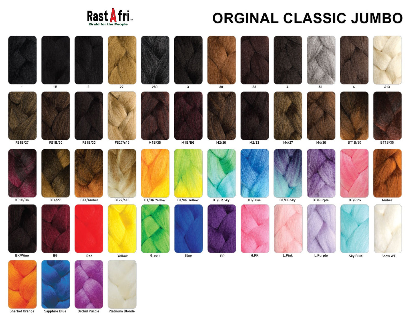 RastAfri Original Classic Jumbo Braid