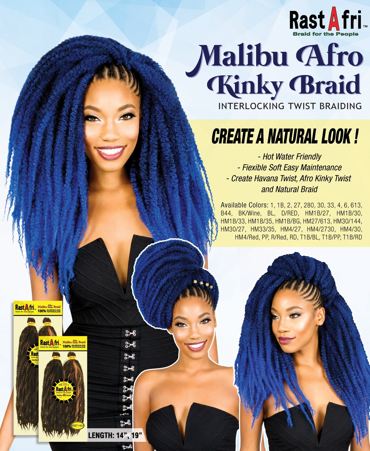RastAfri Malibu Afro Kinky 19"