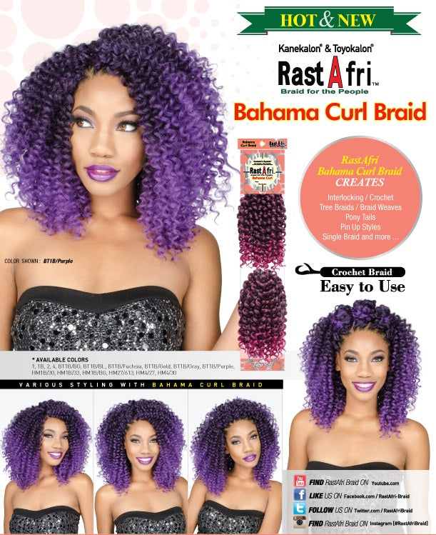 RastAfri Bahama Curl Braid - 9"