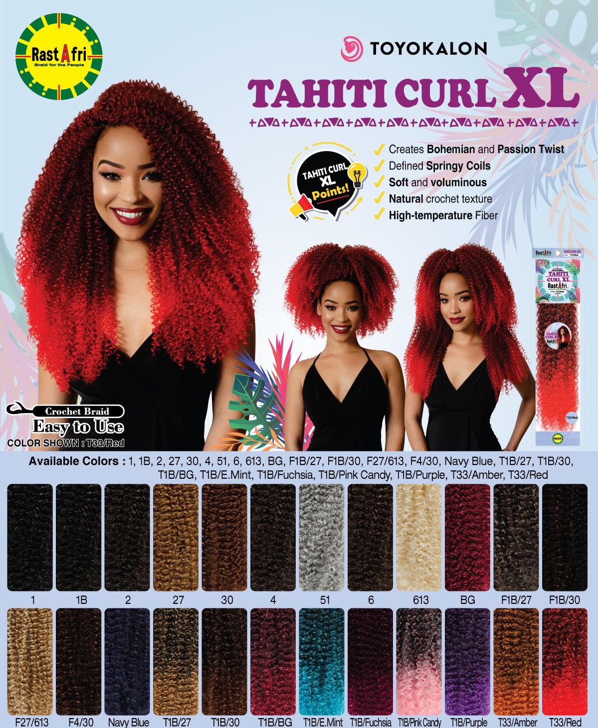 RastAfri Tahiti Curl XL 18"