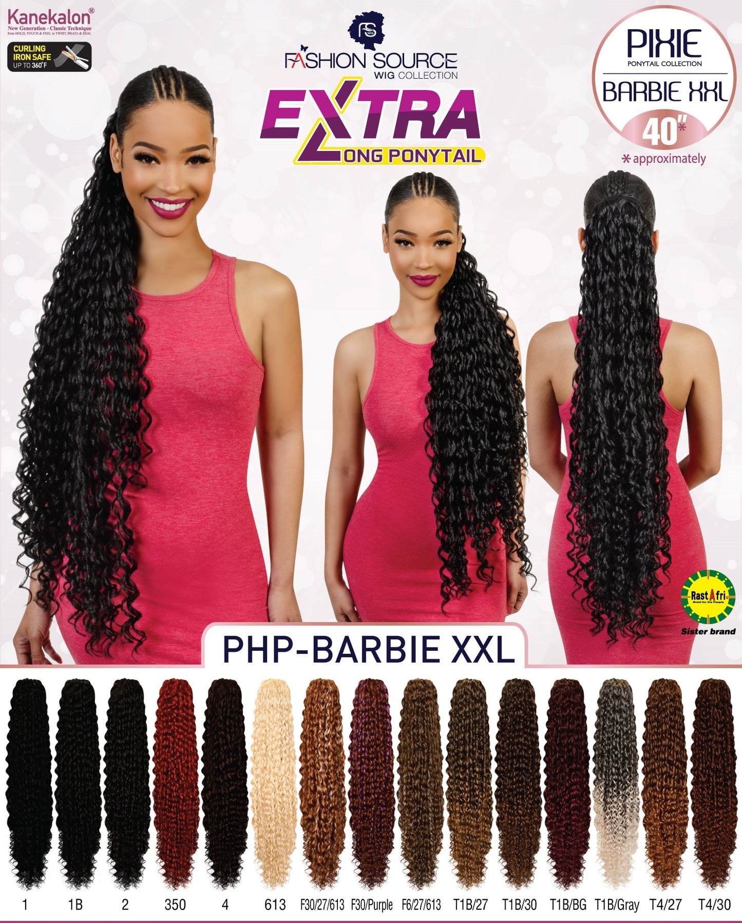 Fashion Source Drawsting Ponytail PHP-BARBIE XXL 40"