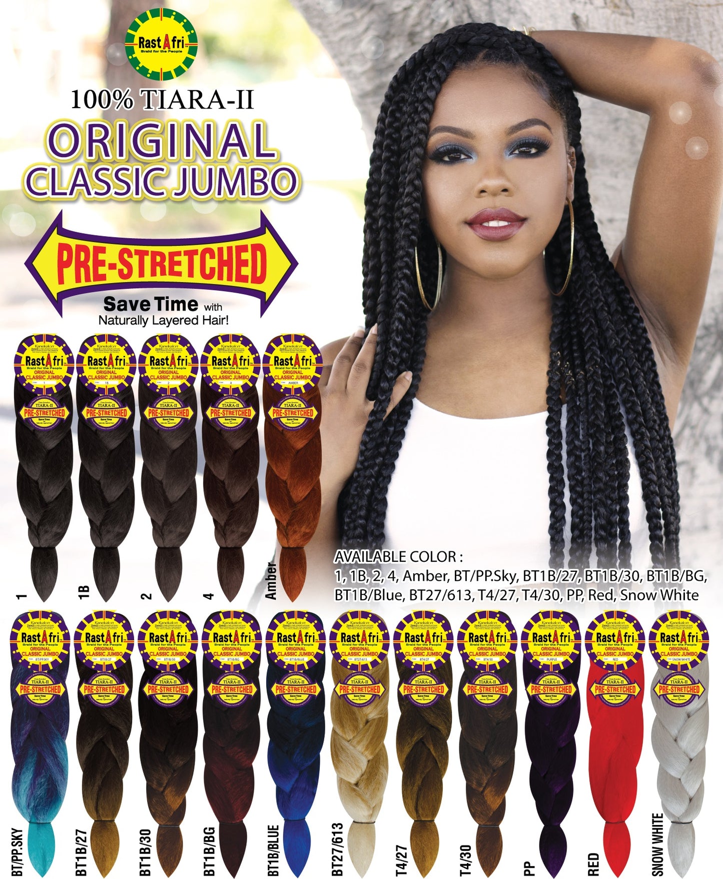 RastAfri Original Classic Jumbo Braid - Pre-Stretched