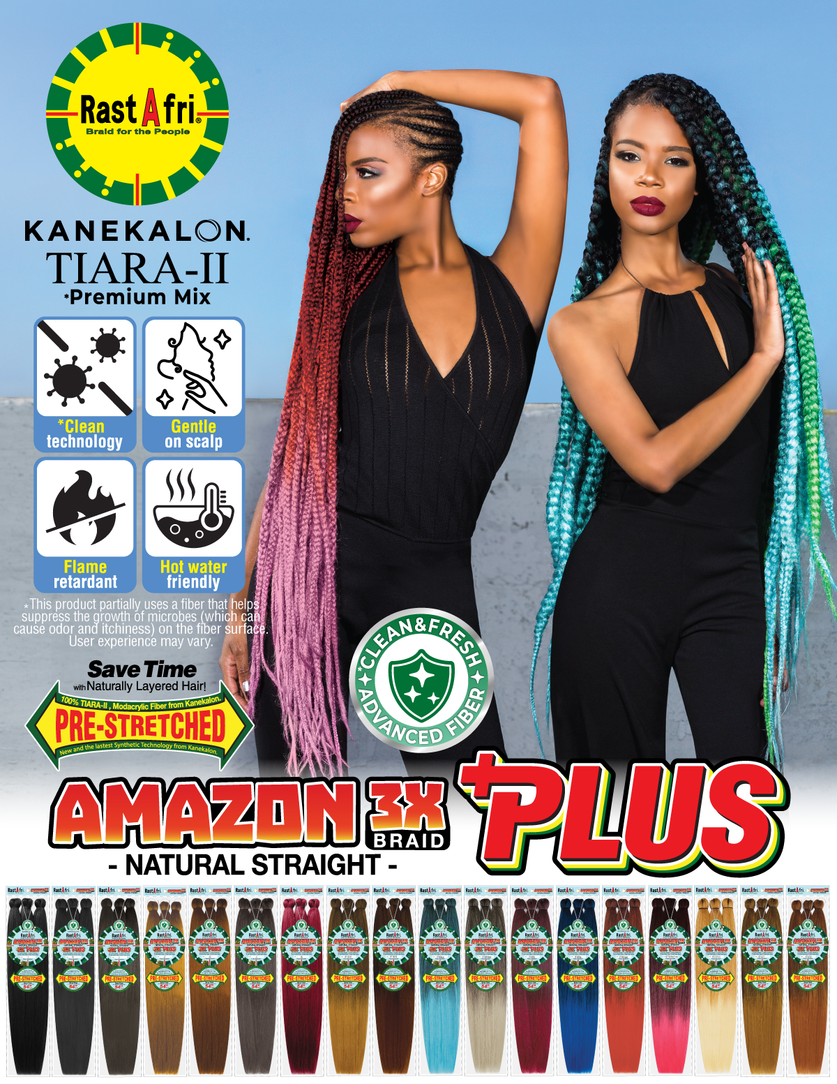 RastAfri AMAZON 3X BRAID 54"  Pre-stretched PLUS