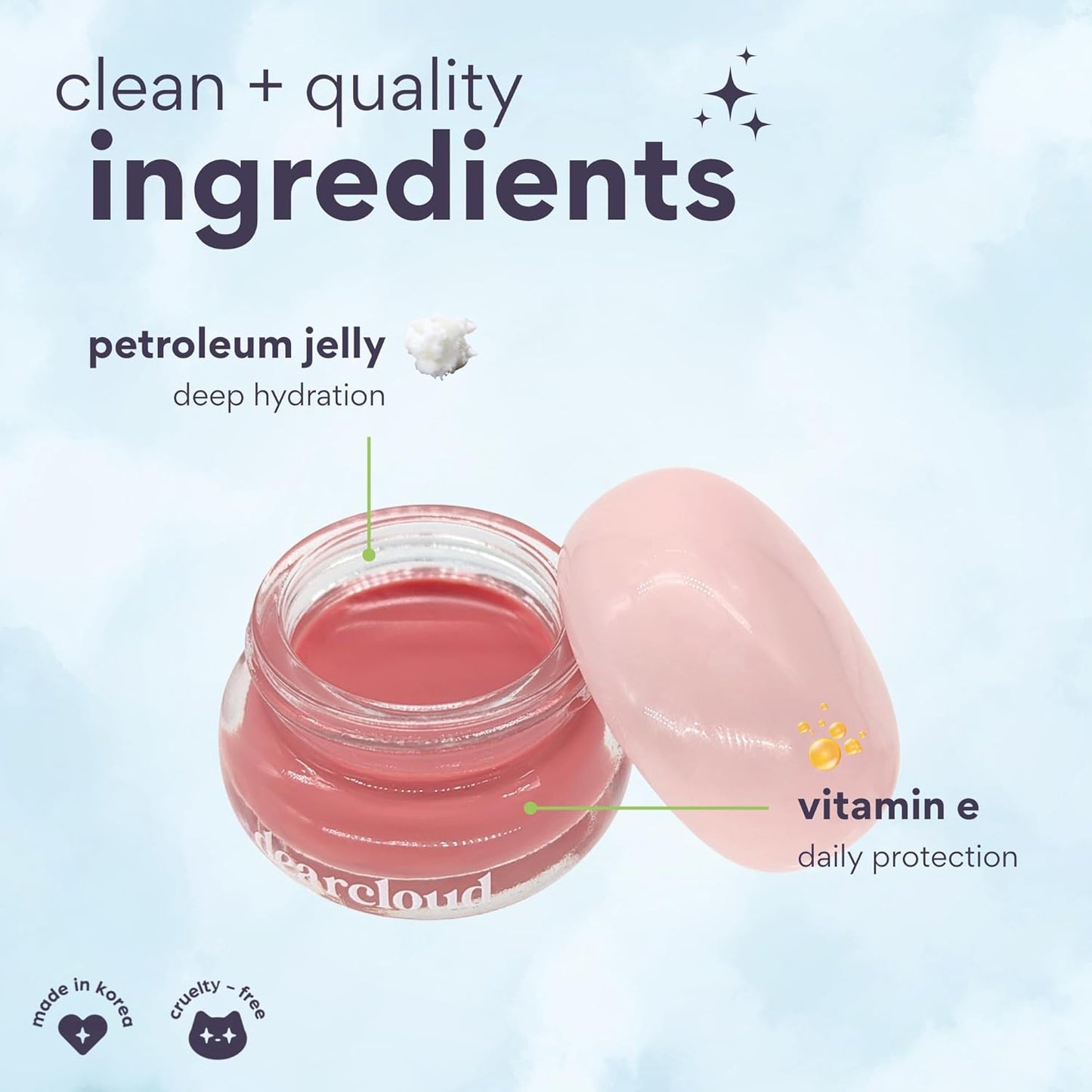 Dearcloud Dewy Lip Jam – Hydrating Lip Balm & Gloss with Vitamin E